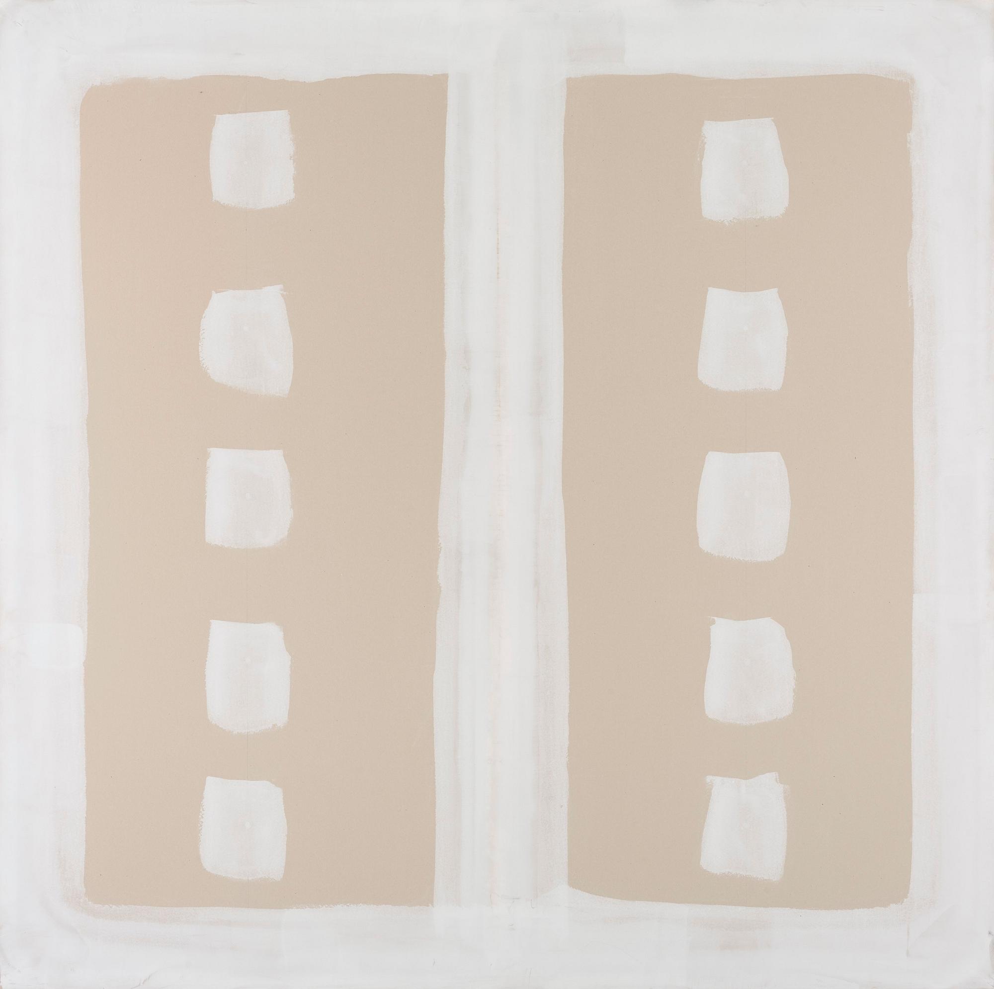 Clay Ketter, "White over grey wall painting".
