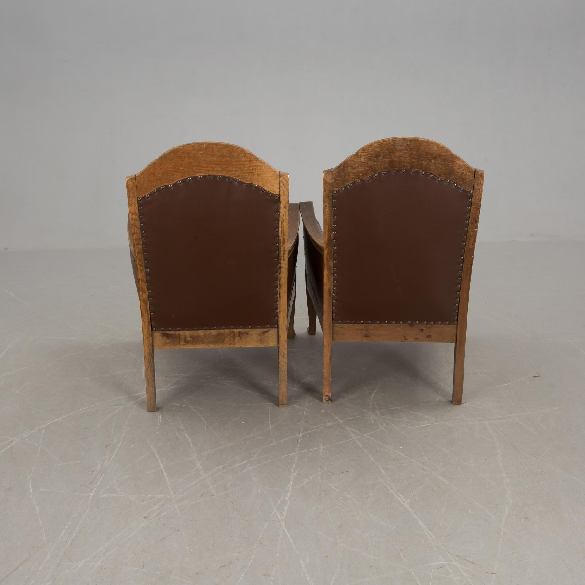 FÅTÖLJER, ett par, Jugend, 1900-talets början.