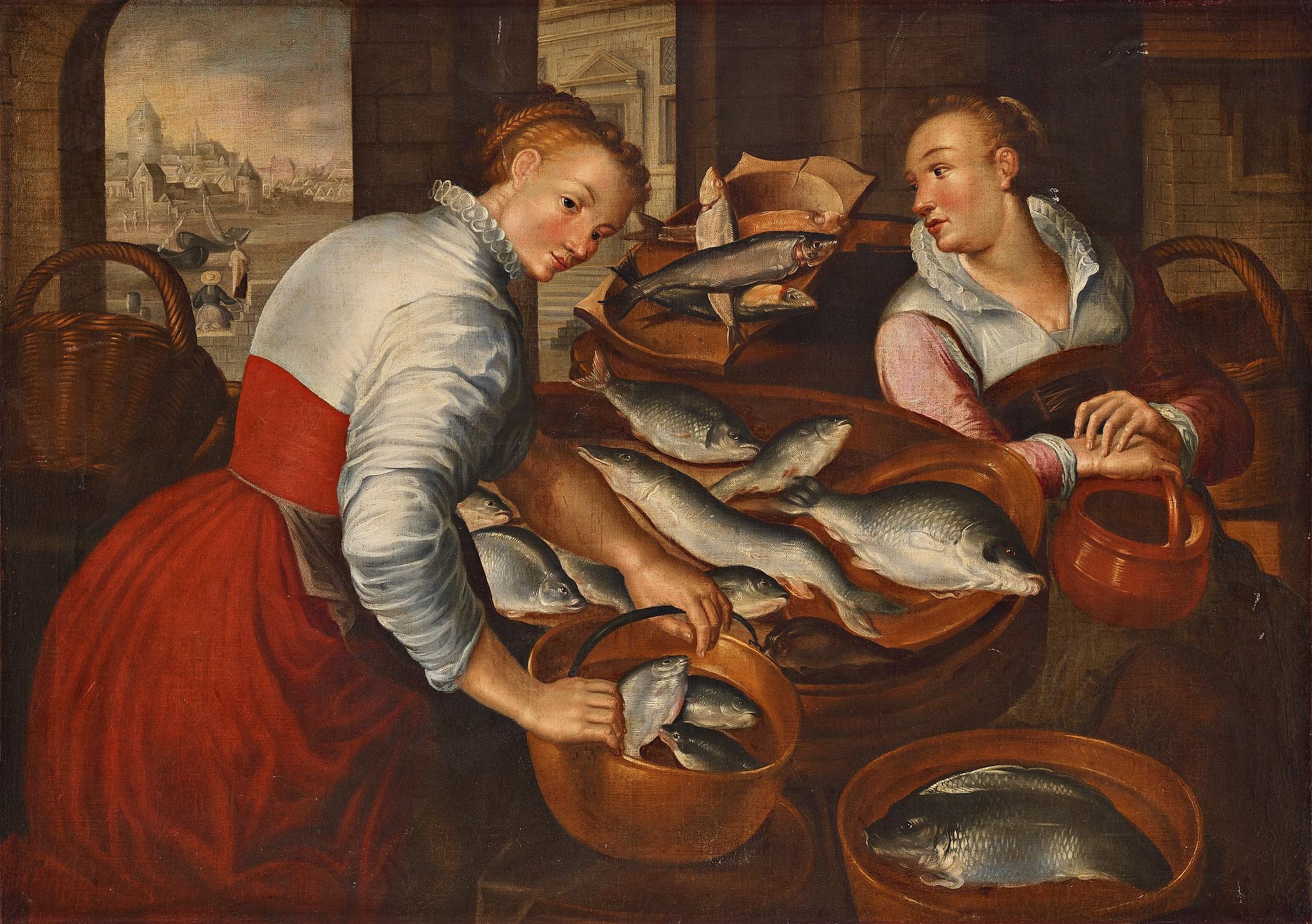 Joachim Beuckelaer Hans efterföljd, Fiskmånglerskor.