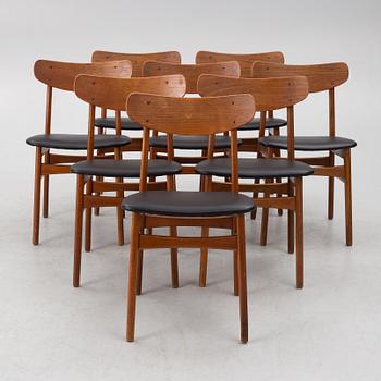 Chairs, 8 pcs, Denmark, 1950s/60s.