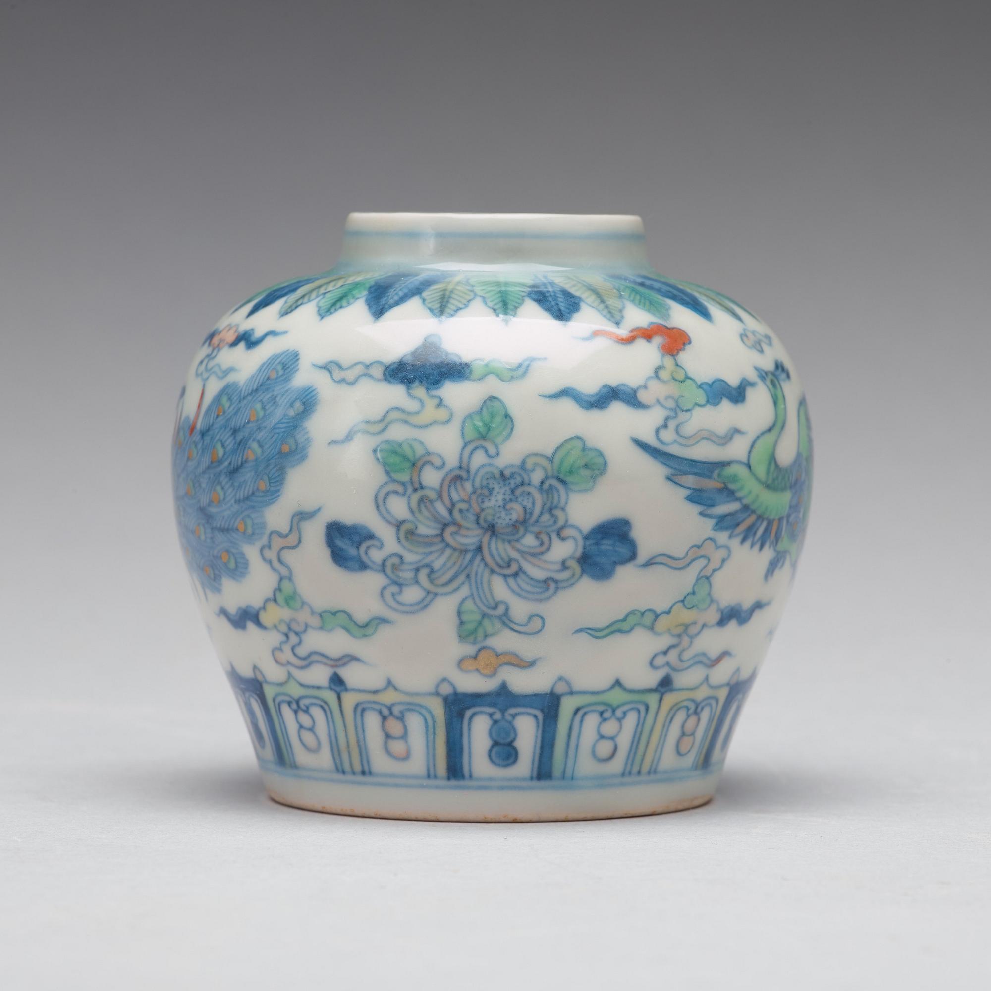 A doucai jar, Ming dynasty, Chenghua period 1465-87.
