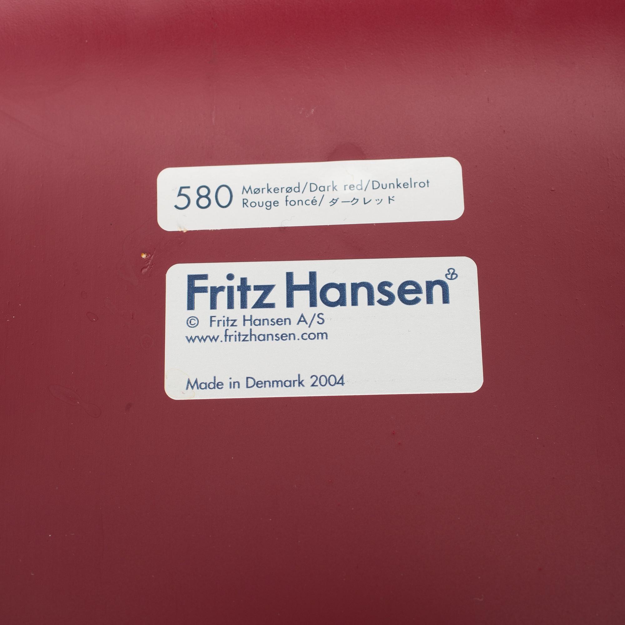 ARNE JACOBSEN, stolar, "Sjuan", 6 stycken, Fritz Hansen, 1900/2000-tal.