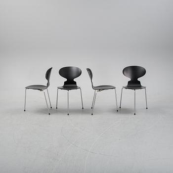 Four 'Ant chairs' by Arne Jacobsen for Fritz Hansen, designed 1952.