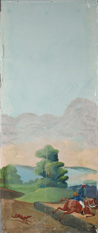 MÅLAD TAPET, 16 delar, 1800-tal.