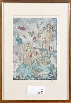 Roberto Matta · MATTA, ROBERTO. Färgetsning, sign. Nr 61/100.