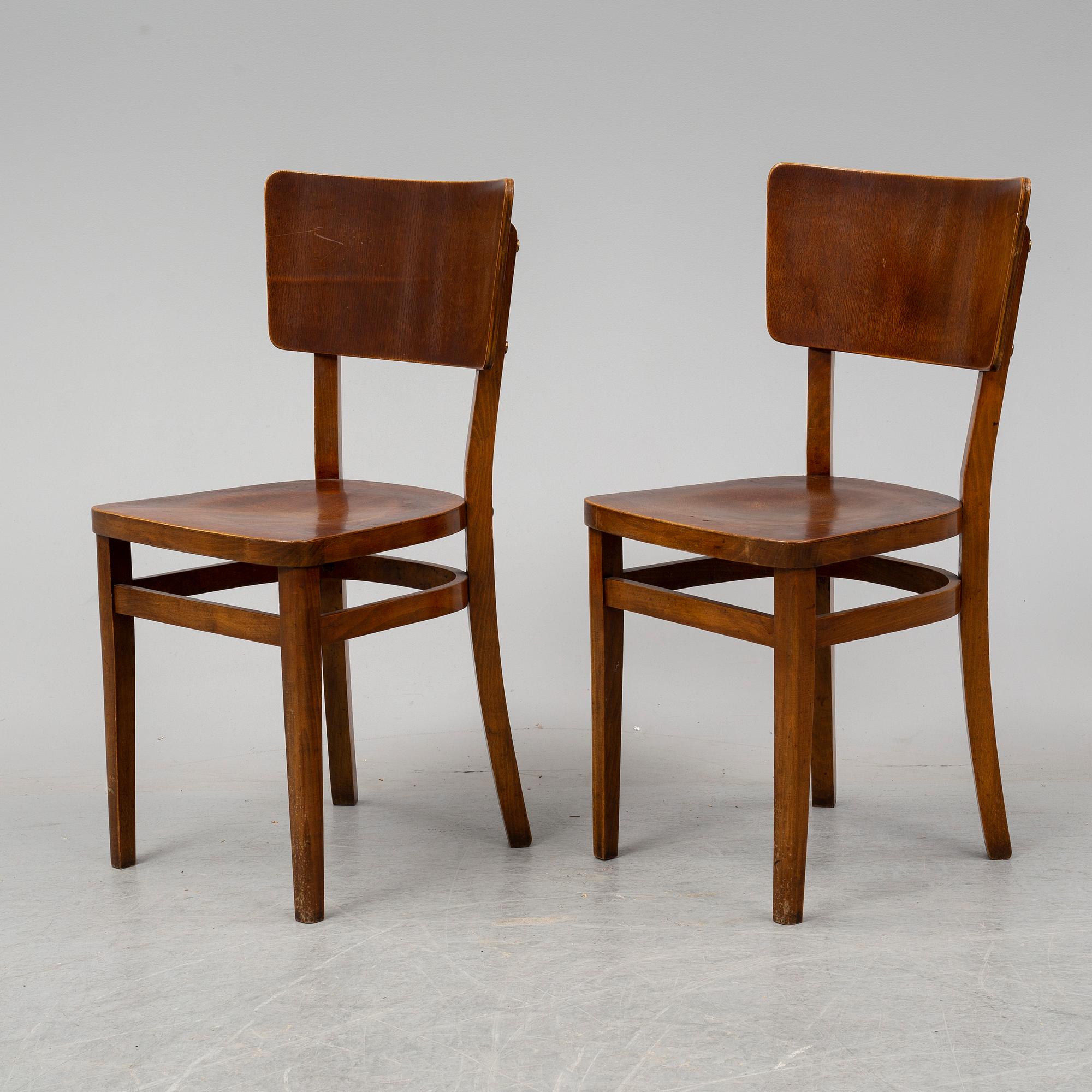 A set of 6 cafe chairs, early 20th Century.