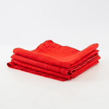 Firma Svenskt Tenn, Svenskt Tenn, waist apron, runner and 4 pcs of coasters, "Catleya Lin" and "Lin Korall".