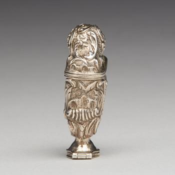 Jöran Stammer, luktdosa, silver, (verksam i Jönköping 1729-1752(-1754)). Rokoko.