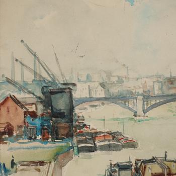 Andrus Johani, watercolor, signed and dated Paris -37.