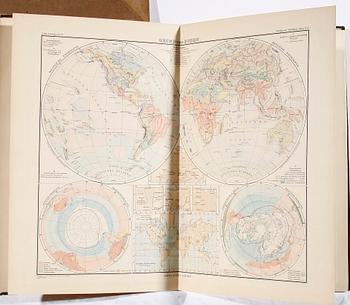 KARTBÖCKER, 3 st, bla Orbis Terrarum, 1800-1900-tal.