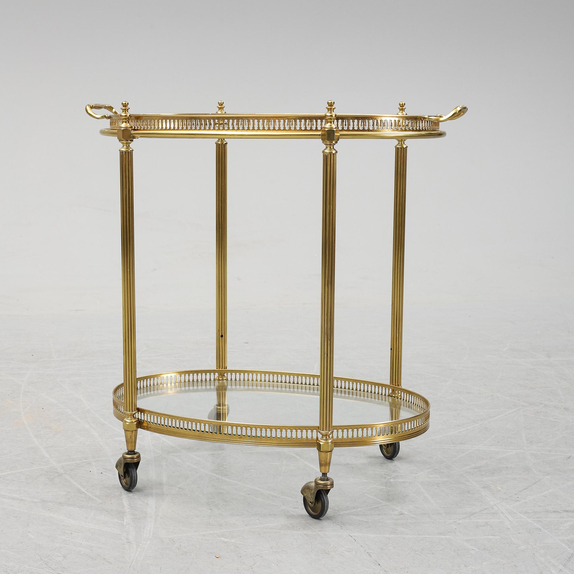 A brass drink trolley, 1960/70's.