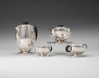 A David-Andersen four pieces tea- and coffee service, Norway, probably 1930's.
