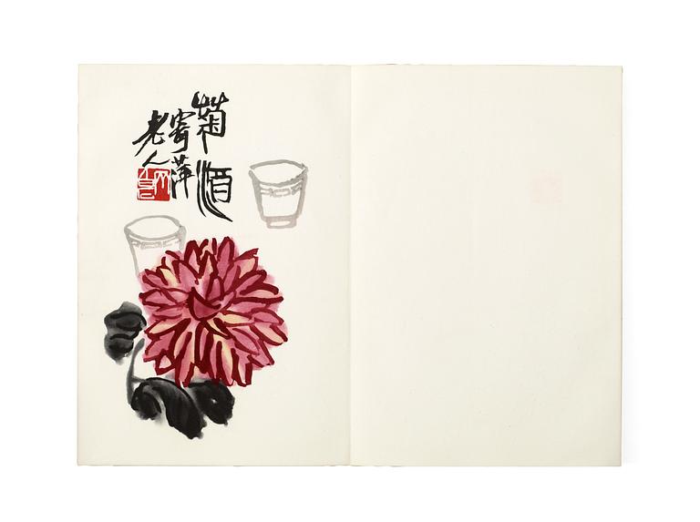 Book with 22 woodcuts in colours, "Qi Baishi hua ji, published Rong Bao Zhai xin ji, Beijing 1952. 32 x 22 cm.