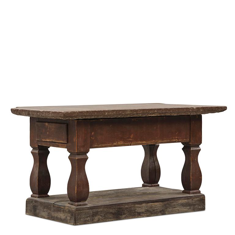 A Swedish baroque stone-top table, 18th century.