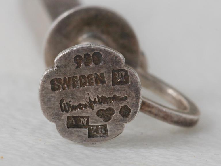 ÖRHÄNGEN, ett par, Sterling, Wiwen Nilsson 1950.