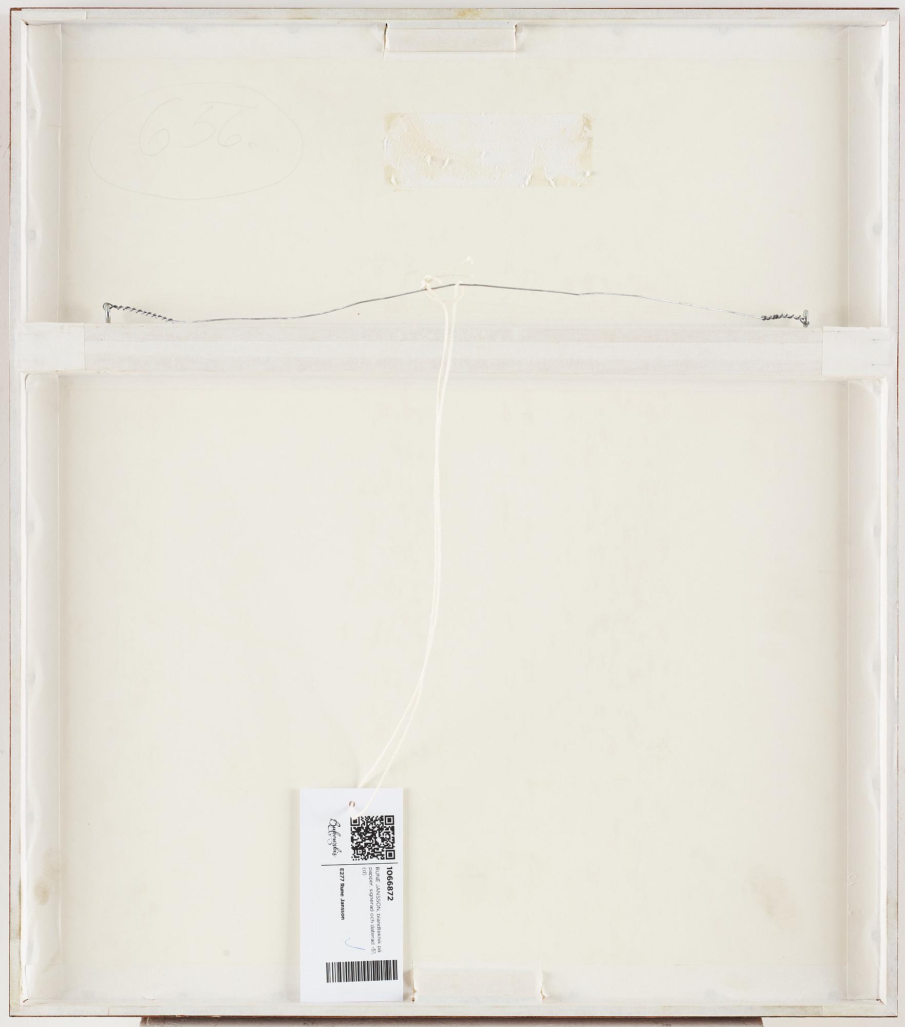 RUNE JANSSON, frottage på papper, signerad och daterad -51.