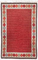 A flat weave 'Kastellholm' carpet by Ingegerd Silow, c 240 x 154 cm, signed IS.