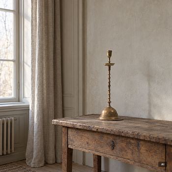 A presumably Flemish 17th century baroque candlestick incorporating later elements.