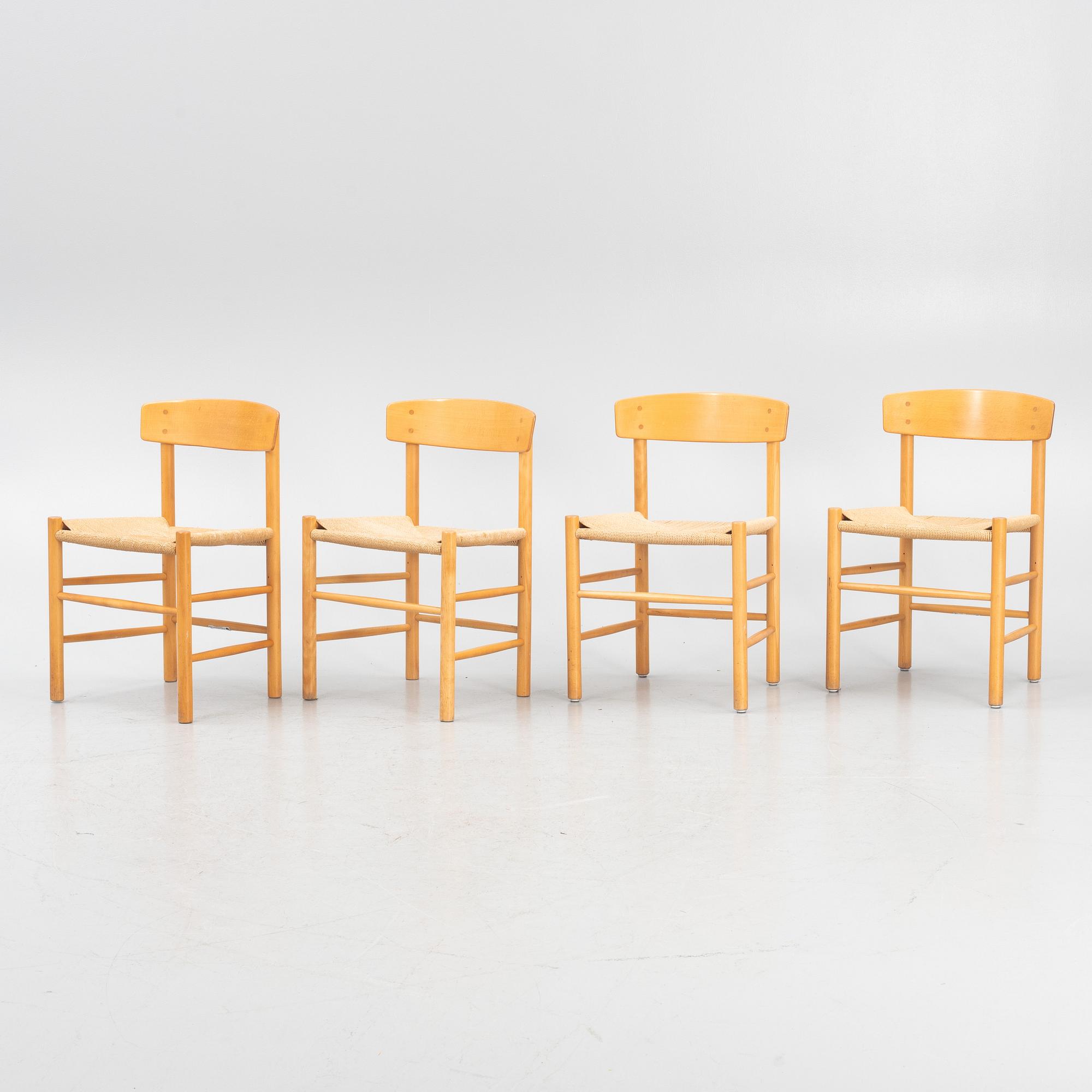 Børge Mogensen, stolar, 4 st, "J39", FDB Møbler, Danmark.
