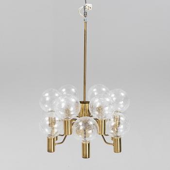 Hans-Agne Jakobsson, a 'Patricia T-372-12' brass and glass ceiling light, Markaryd.