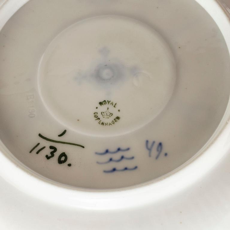 A 26-piece porcelain 'Blue Fluted' full lace tea service, Royal Copenhagen, Denmark.