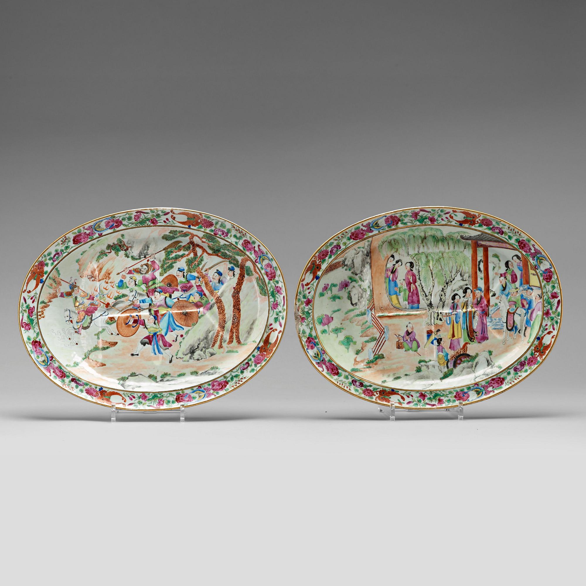 Two Canton meat dishes, Qing dynasty, 19th Century.