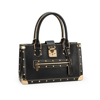 LOUIS VUITTON, a black leather shoulder bag, "Suhali le fabulex".