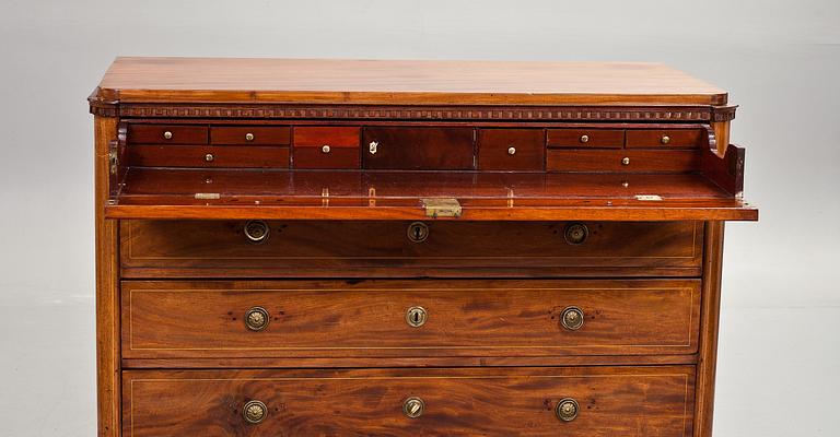 SKRIVBYRÅ, sengustaviansk omkring 1800.