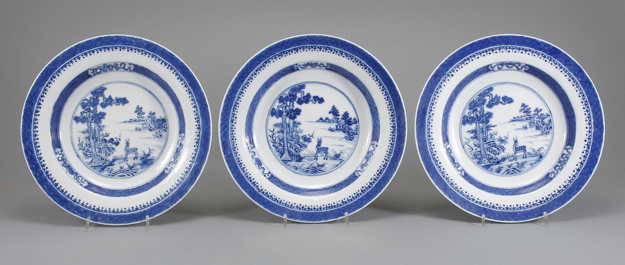 TALLRIKAR, 4 st, porslin, Kina, Jiaqing (1796-1820).