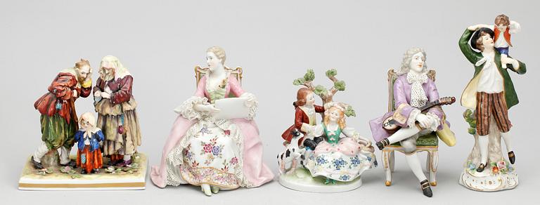 PARTI FIGURINER samt ASK, 13 delar, bland annat Scheibe-Alsbach och Plaue, 18/1900-tal.