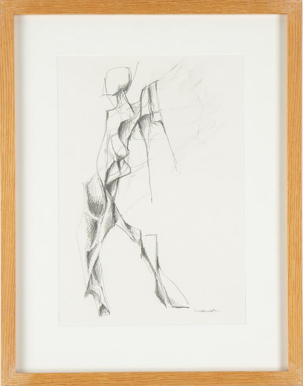 Peter Mandl, a pencil drawing, signed.