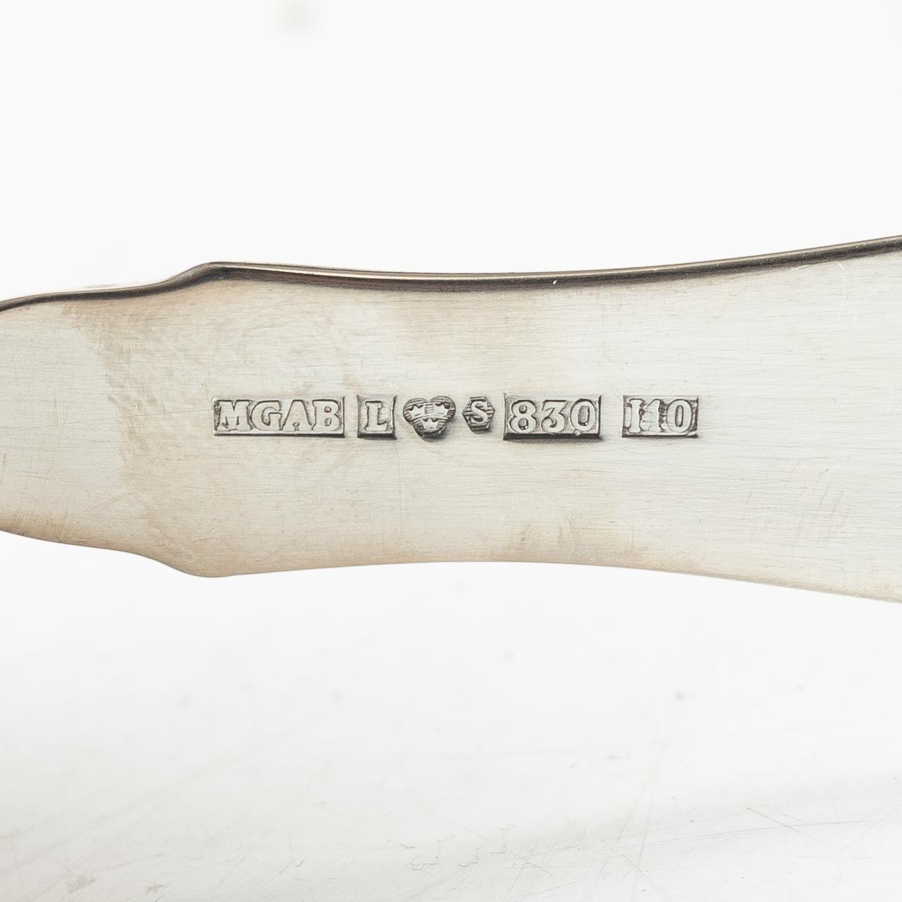 Eric Löfman, a 139-piece silver flat ware set, model 'Uppsala', MGAB, lidköping/Uppsala, Sweden, 1964-87.