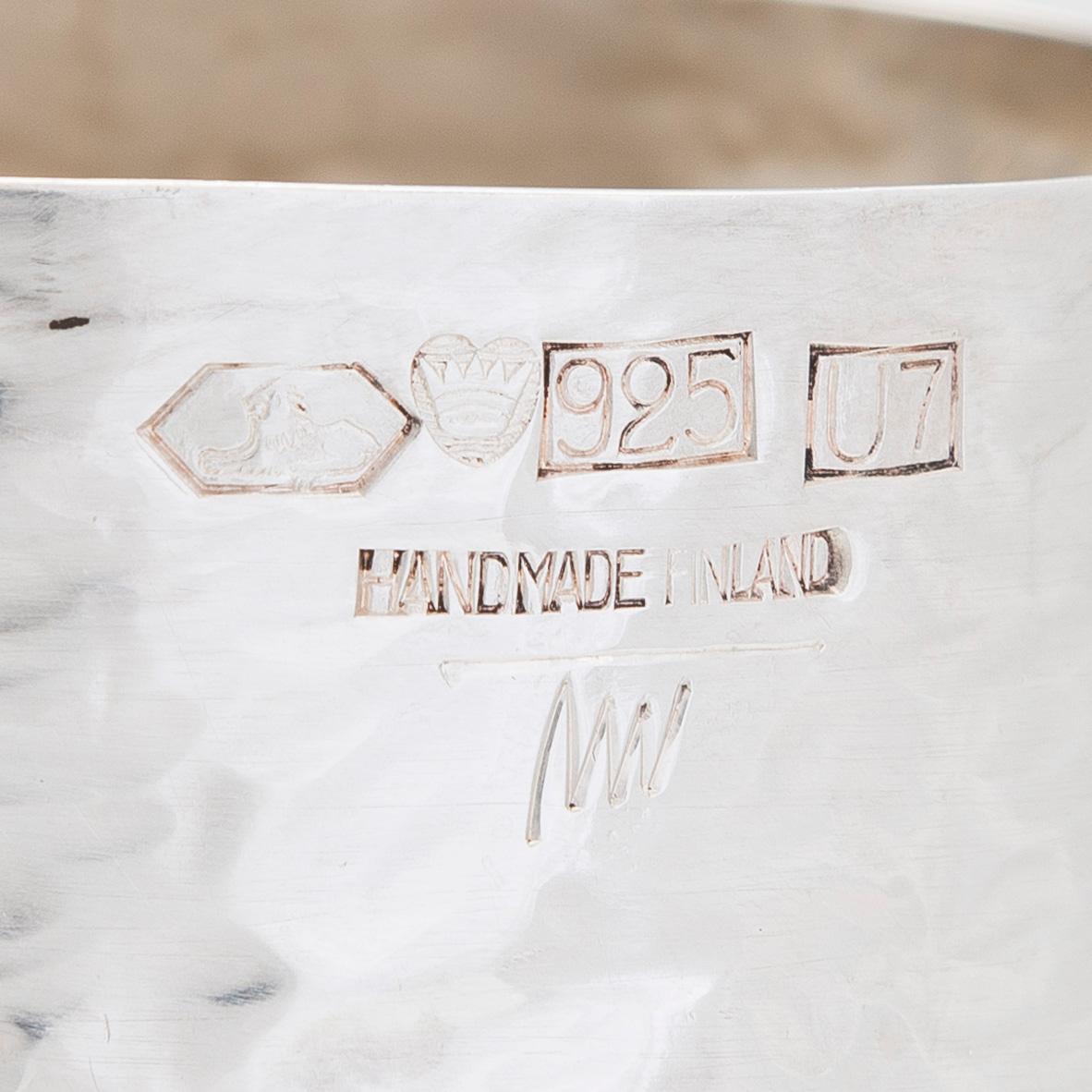 Tapio Wirkkala, tillbringare och bägare, ett par, sterlingsilver, Kultakeskus, Tavastehus 1972-73.