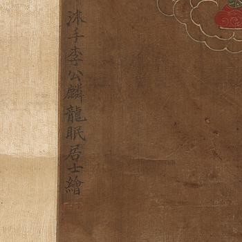 RULLMÅLNING, Song-stil, föreställande elva-hövdad Avalokitehsvara, Qingdynastin, 1800-tal.