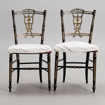A pair of late 19th century Chinese chairs.