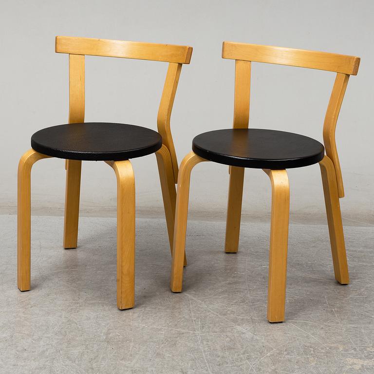 ALVAR AALTO, stolar, 5 st, modell 68, Artek, 1900-talets slut.