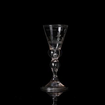 A German engraved goblet, 18th century.