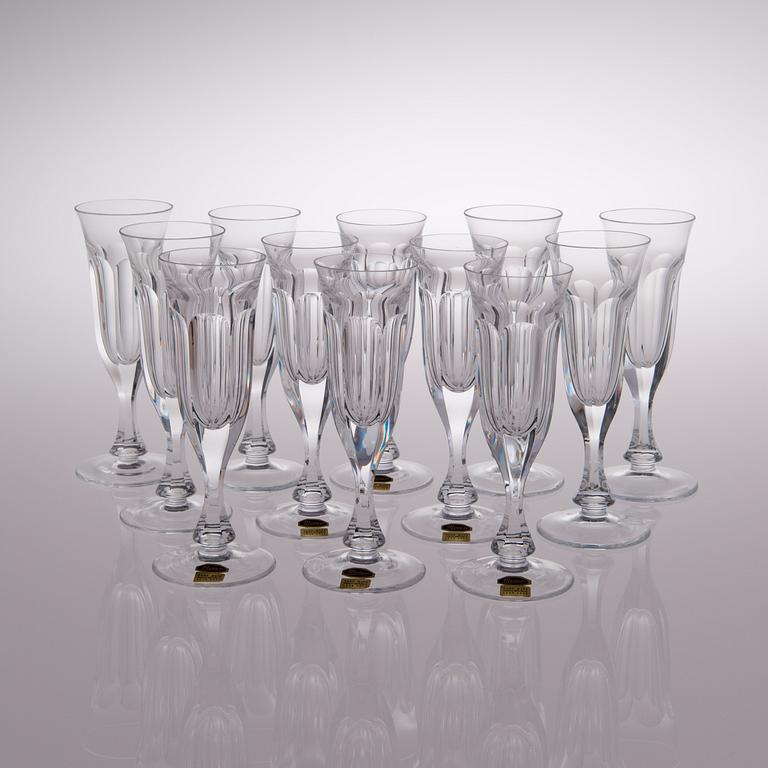 A 23 piece Moser "Lady Hamilton" glassware set from the 1980s and 1990s, Czechoslovakia and  Czech Republic.