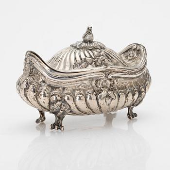 Silver sugar bowl, Historicism, Germany, early 20th century.