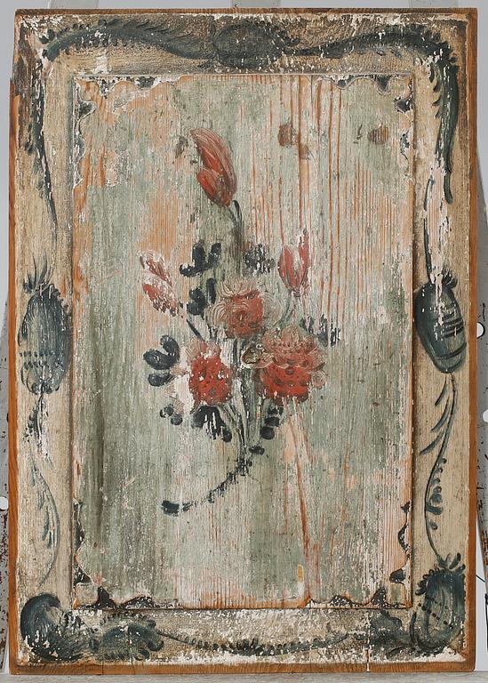 An 18th century folk art piece on panel.