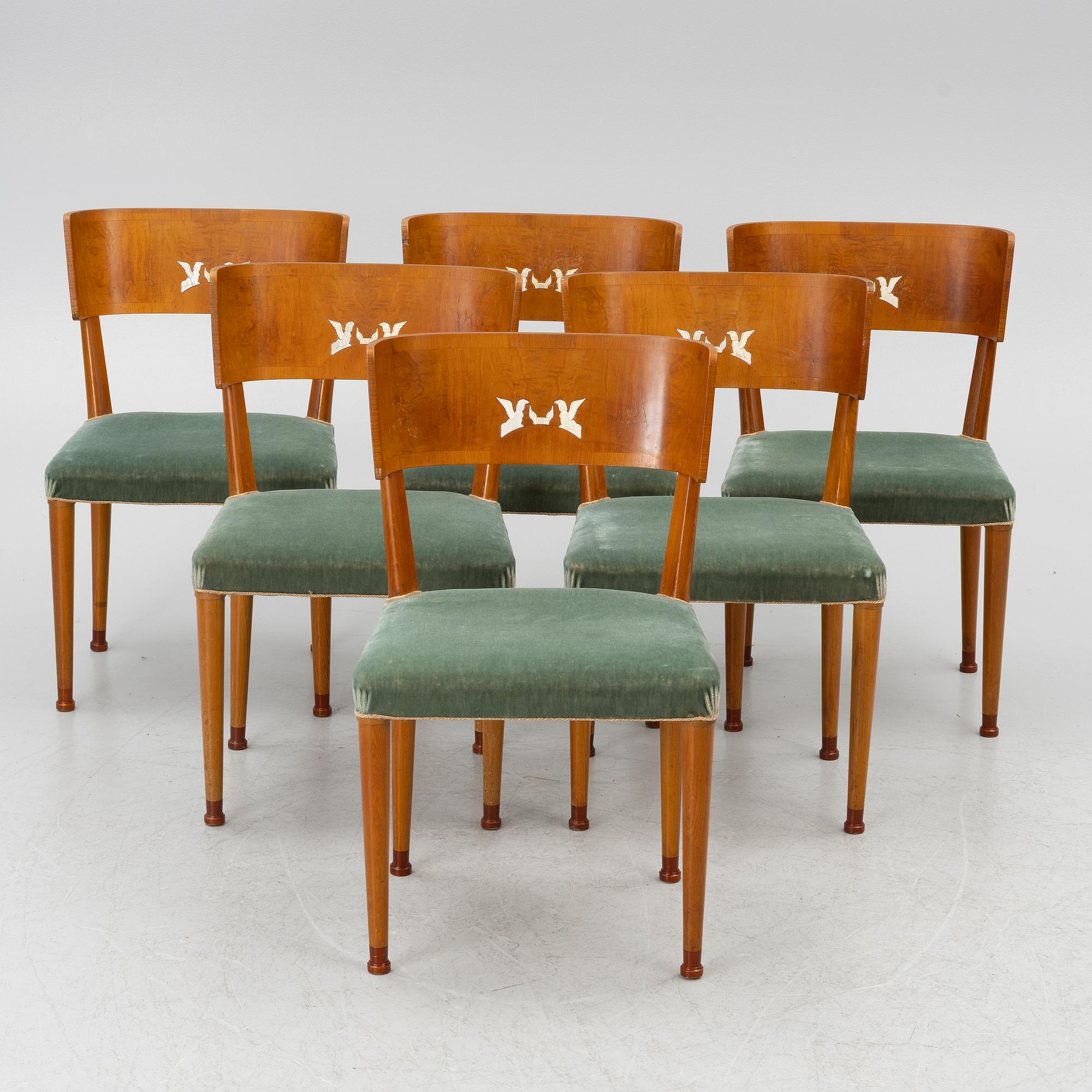 Chairs, 6 pcs, Swedish Grace, 1920s.