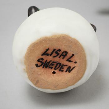 Six 1990s figurines by Lisa Larson, mainly K-studio, Gustavsberg.