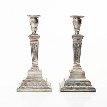 Candlesticks, a pair, sterling silver, import mark of International Bullion & Metal Brokers, London 1979.