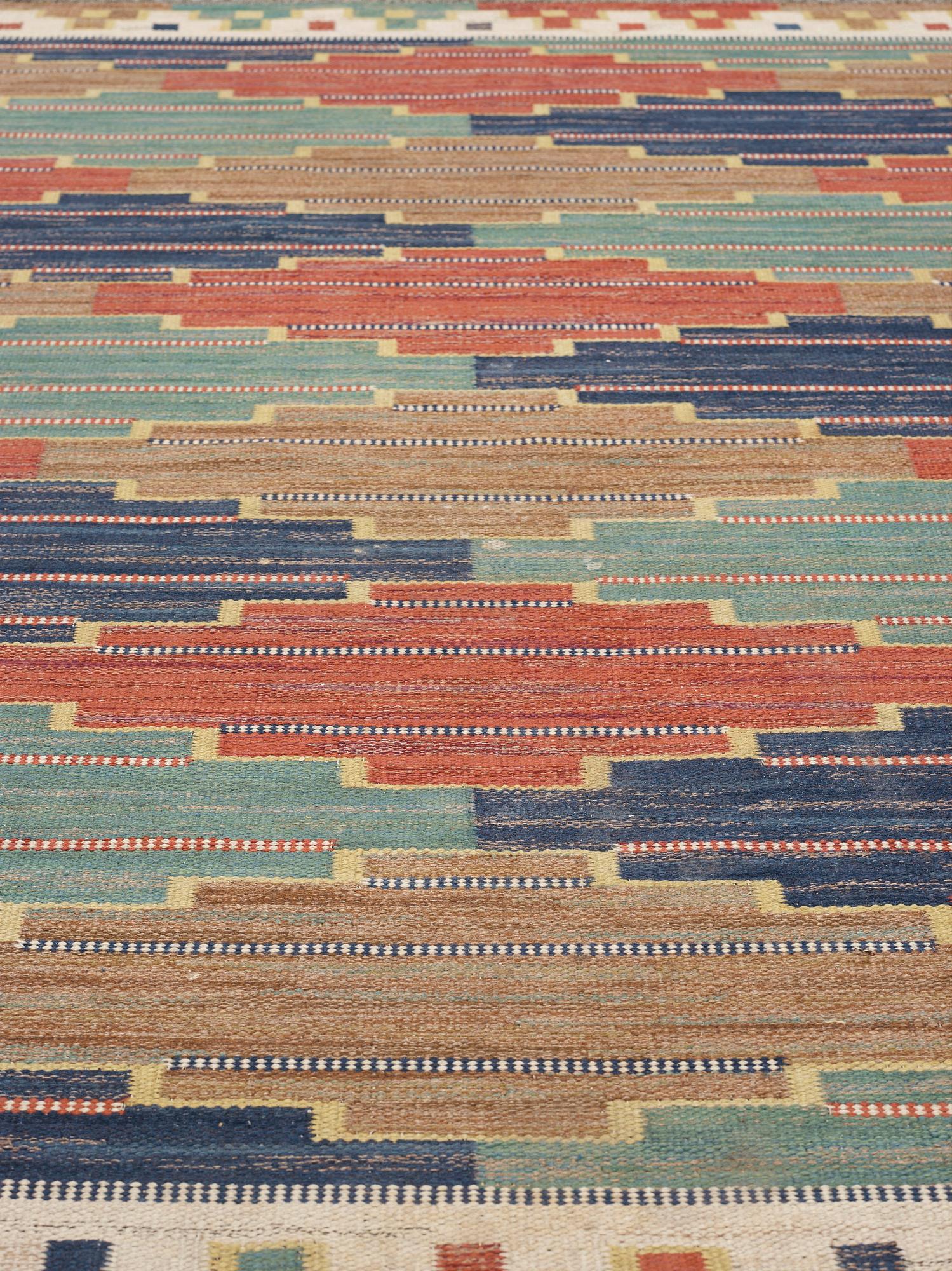Märta Måås-Fjetterström, MATTA. "Blå heden". Rölakan. 265 x 180 cm. Signerad AB MMF.