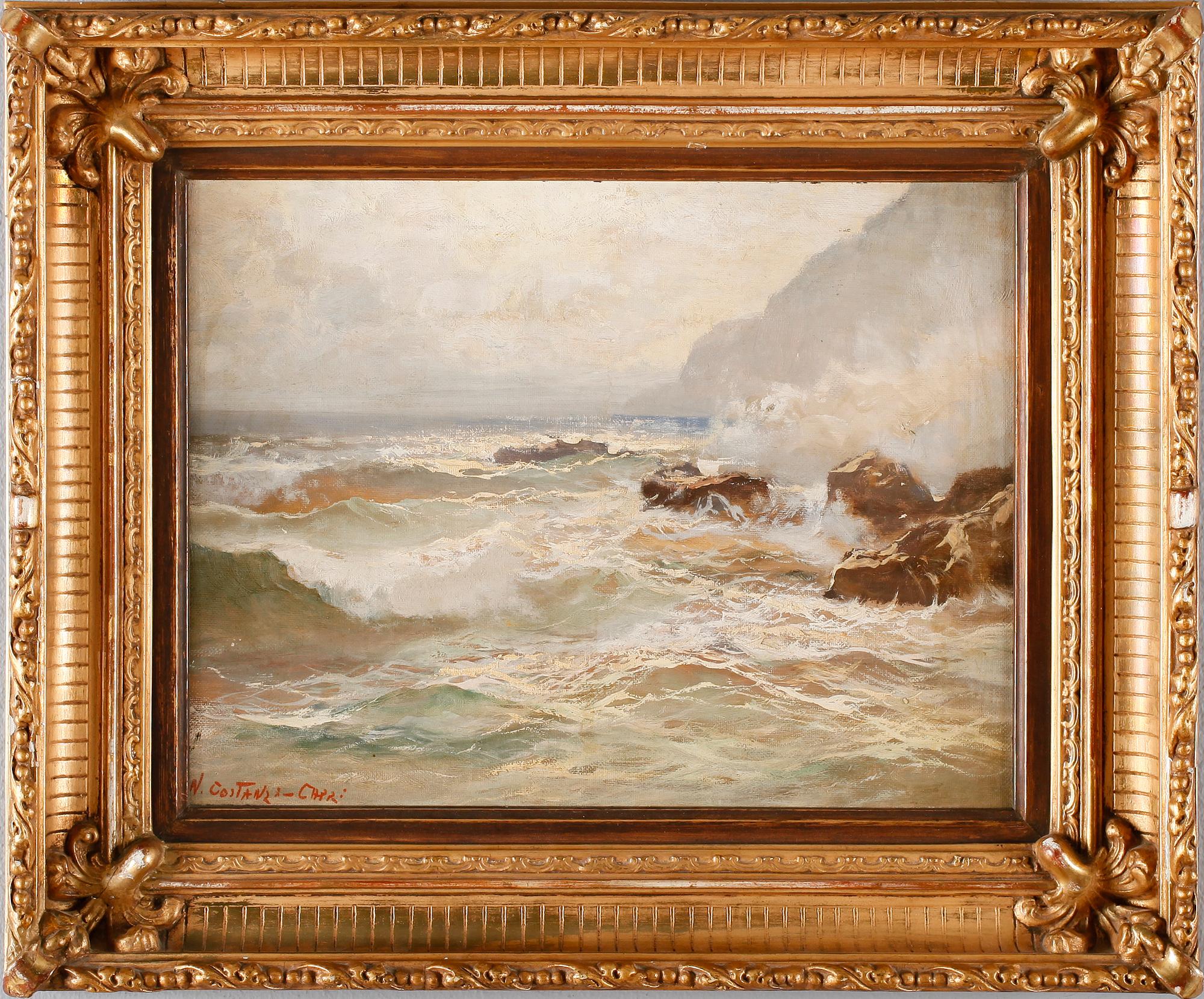 N CONSTANZ, olja på pannå, signerad.