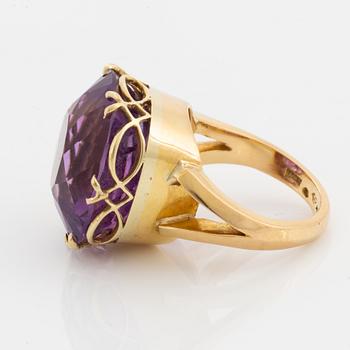 Cushion shaped amethyst cocktail ring, Gerdt Hartvig Sandqvist.
