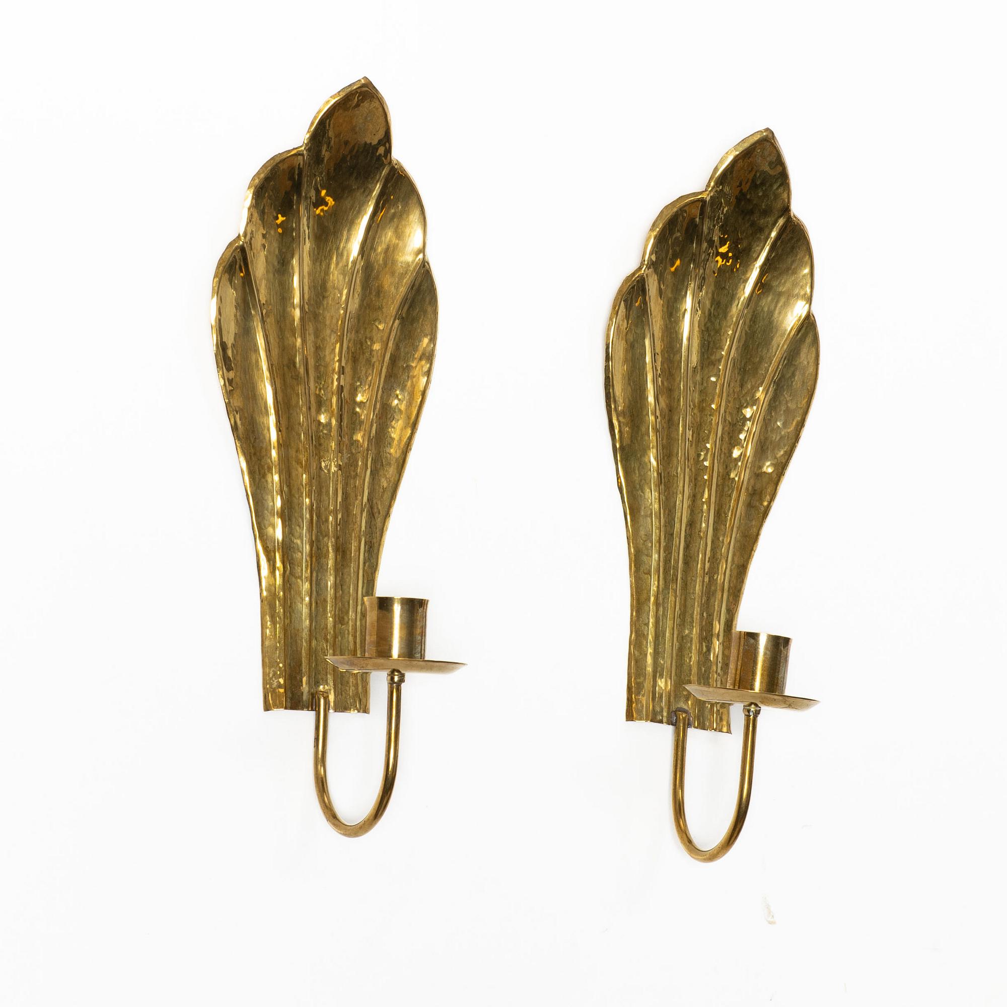 Lars Holmström, a pair of wall sconces, Arvika, mid-20th century.