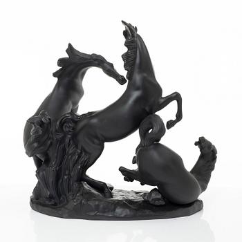 Fulgencio García, figurin, "Horses' group (black)", Lladró, Spanien.