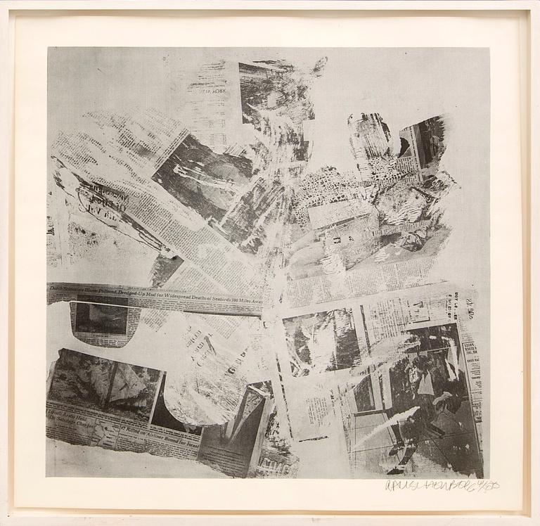 Robert Rauschenberg, silkscreen signed dated and numbered 41/50 70.