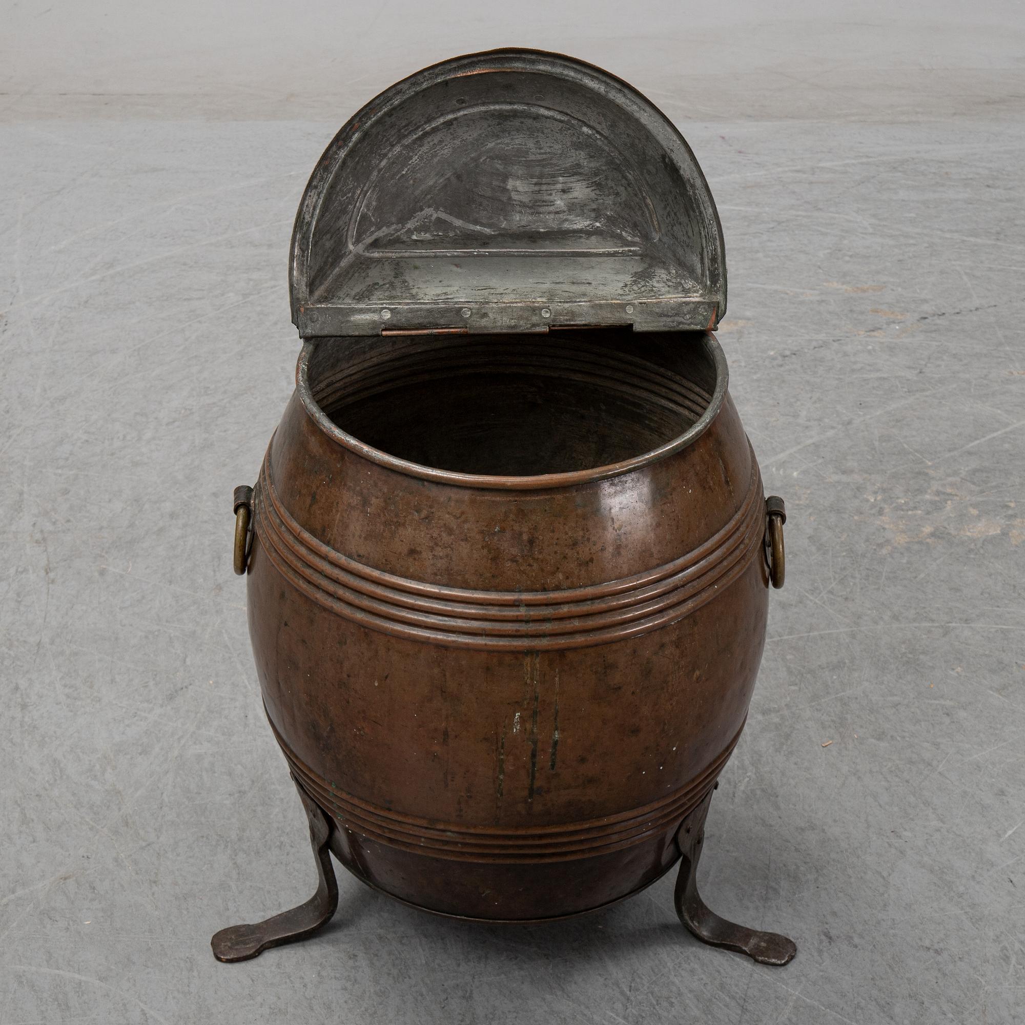 A ca 1900 copper barrel.